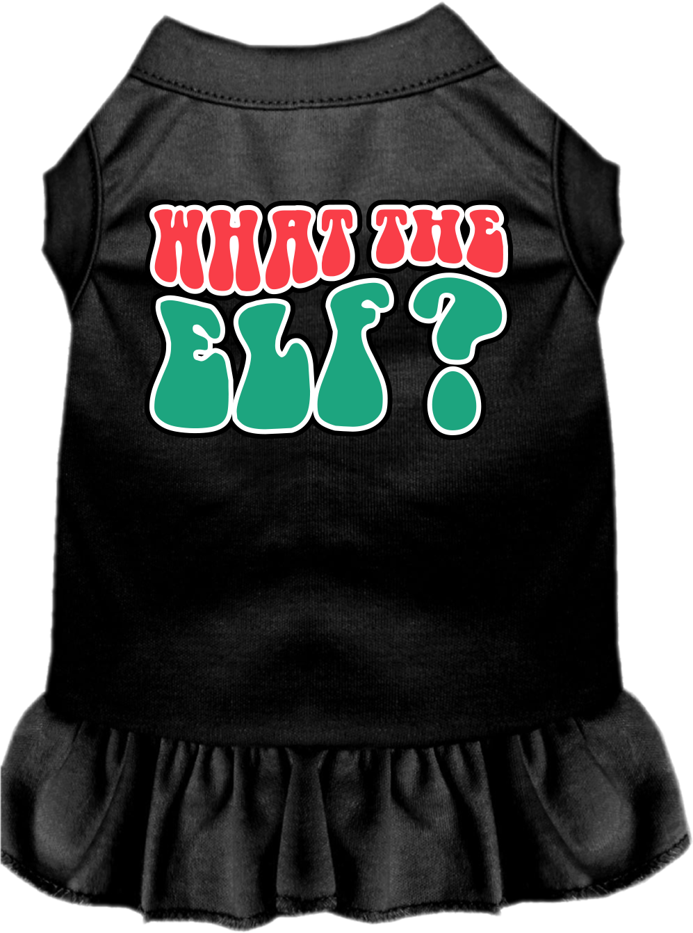 What the Elf Screen Print Dog Dress Black Size XXXL